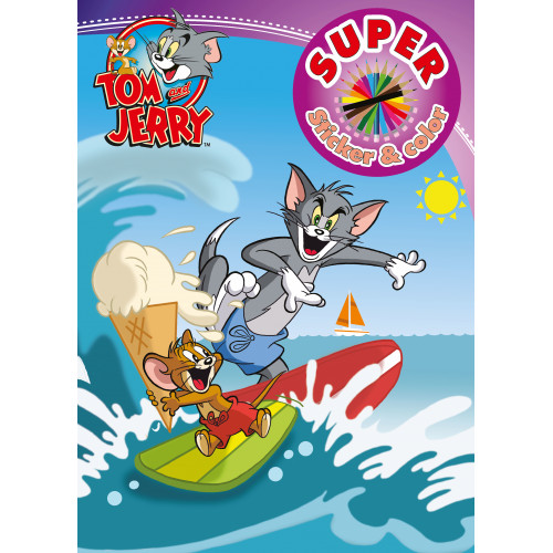 Tom och Jerry Målarbok med klistermärken