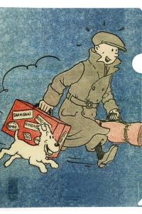 A4 Plastmapp - Tintin i resedräkt med resväska
