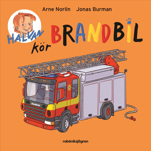 Halvan kör brandbil (Pekbok) 