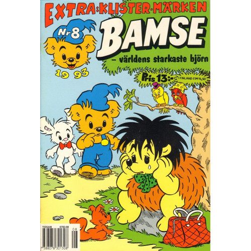 Bamse 1993-08 (Med klistermärken)