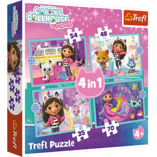 Pussel - Gabby´s Dollhouse The Movie, 4 i 1 (35/48/54/70 bitar) 