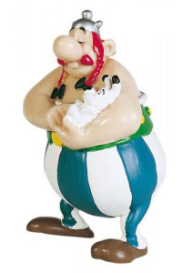 Obelix bär på Idefix - Plastfigur 7,5 cm 
