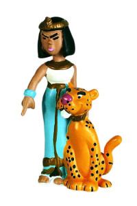 Kleopatra med leopard - Plastfigur 7 cm 