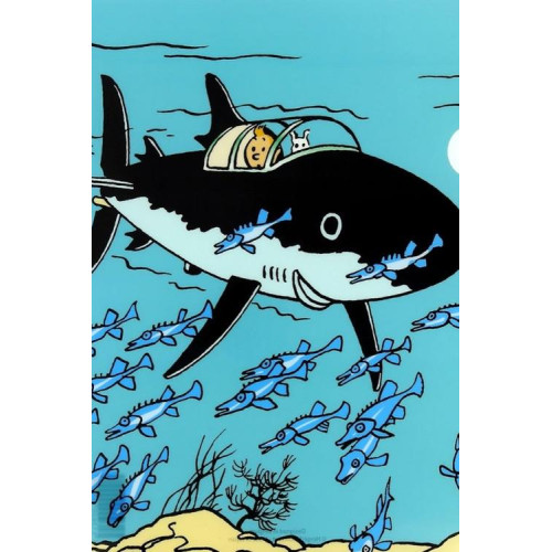 A4 Plastmapp - Tintin i hajubåt