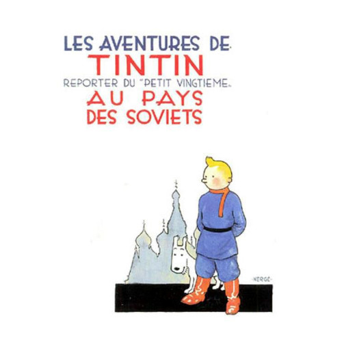 Vykort - Tintin i Sovjet (Soviet) (Sv-v version omslaget)