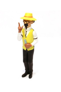 Kalkyl med gul väst och hatt - Plastfigur 8 cm 