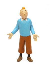Plastfigur - Tintin i sin blåa jumper 8,5 cm 