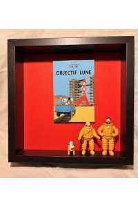 Tintin tavla - Månen röd 25x25x6 cm