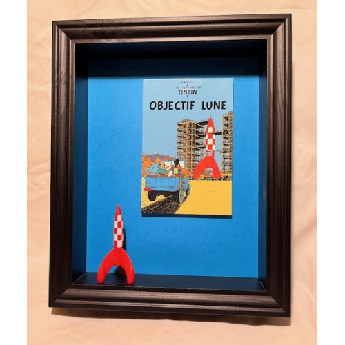 Tintin tavla - Månen raket 20x25x6 cm
